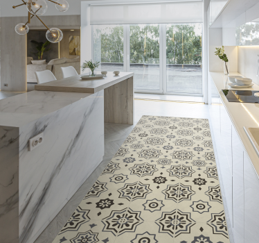 Alfombra vinilo cocina azulejos vintage - TenVinilo