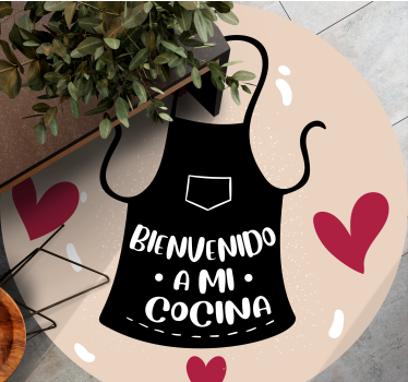 Alfombra vinílica cocina Bienvenido a mi forma de corazón de coci - TenVinilo