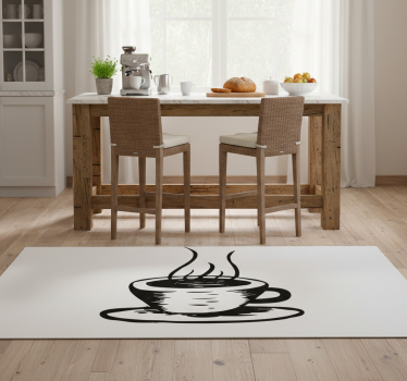 Alfombra vinílica cocina café con leche - TenVinilo