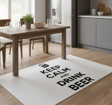 Alfombra vinílica cocina relájate y toma cerveza - TenVinilo