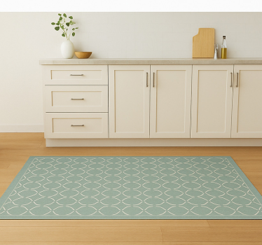 Alfombra vinílica cocina celadón apagado en rejilla - TenVinilo