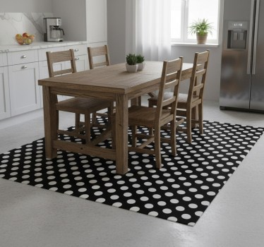 Alfombra vinílica cocina con estampado de lunares - TenVinilo