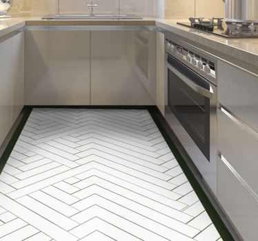 Alfombra vinílica cocina corredor de cocina chevron - TenVinilo