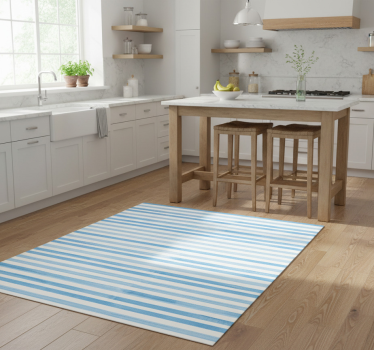Alfombra vinílica cocina cuadros texturizados azules - TenVinilo