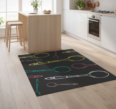 Alfombra vinílica cocina cucharas multicolores - TenVinilo