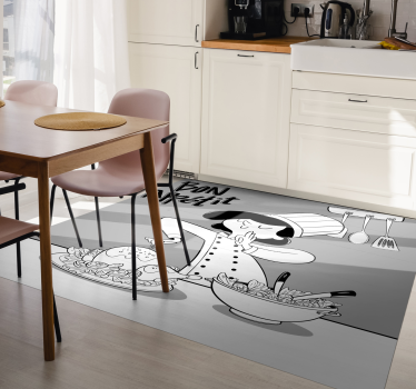 Alfombra vinílica cocina Cuchillo de afilado de chef - TenVinilo