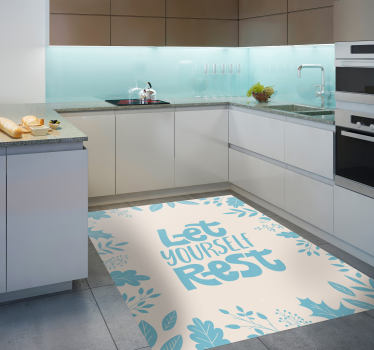 Alfombra vinílica cocina Déjate descansar - TenVinilo