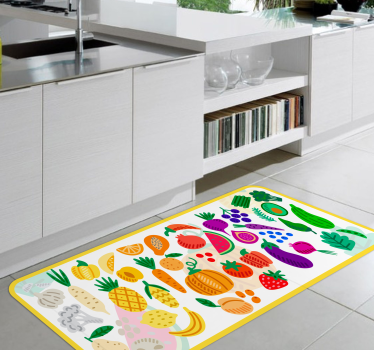 Alfombra vinílica cocina Dieta saludable - TenVinilo