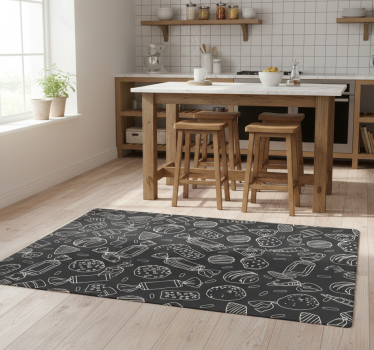 Alfombra vinílica cocina diseño caramelos - TenVinilo