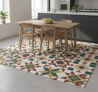 Alfombra vinílica cocina diseño cemento estrellas - TenVinilo