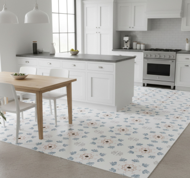 Alfombra vinílica cocina diseño cemento gris antiguo - TenVinilo