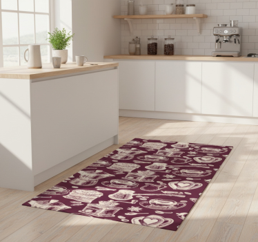 Alfombra vinílica cocina diseño de café - TenVinilo