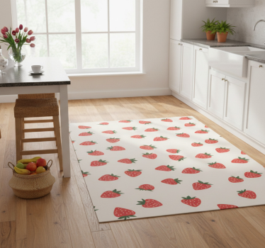 Alfombra vinílica cocina diseño de cerezas - TenVinilo