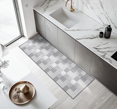 Alfombra vinílica cocina efecto de mosaico geométrico - TenVinilo
