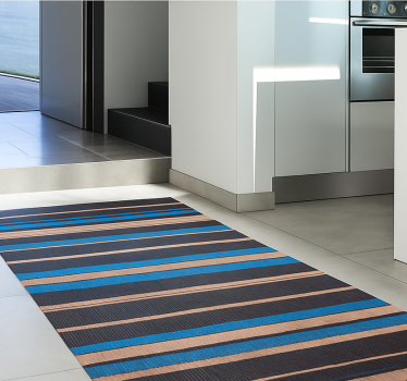 Alfombra vinílica cocina efecto tejido en tono oscuro - TenVinilo