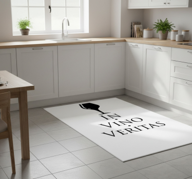Alfombra vinílica cocina en el vino está la verdad - TenVinilo