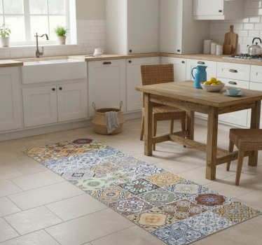 Alfombra vinílica cocina estilo mediterráneo ecléctico - TenVinilo