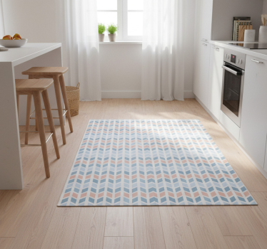 Alfombra vinílica cocina flechas verticales nórdicas - TenVinilo