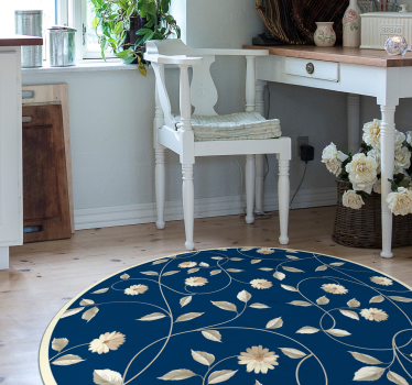 Alfombra vinilo habitación flores estilo vintage - TenVinilo