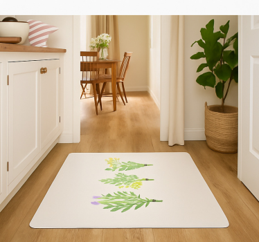 Alfombra vinílica cocina flores elegantes y sencillas - TenVinilo