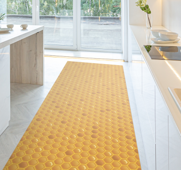Alfombra vinílica cocina Formas de panal - TenVinilo