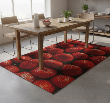 Alfombra vinílica cocina fresas - TenVinilo