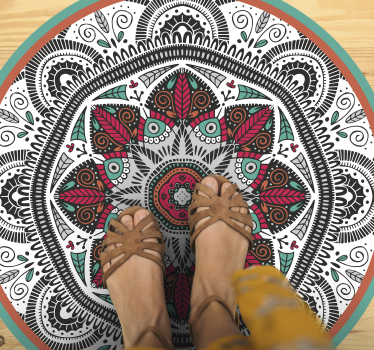 Alfombra vinílica cocina Gran cocina redonda mandala - TenVinilo
