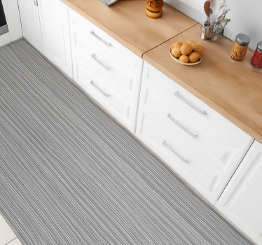 Alfombra vinílica cocina gris de rayas finas - TenVinilo