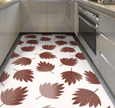 Alfombra vinílica cocina Hojas de otoño - TenVinilo
