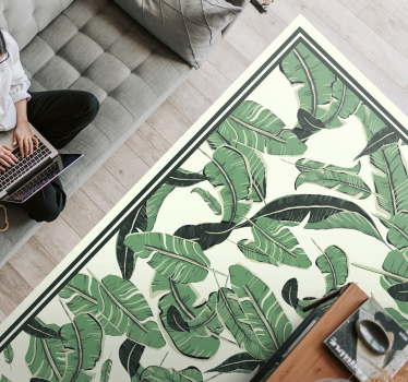 Alfombra vinílica cocina Hojas de palma gigantes - TenVinilo