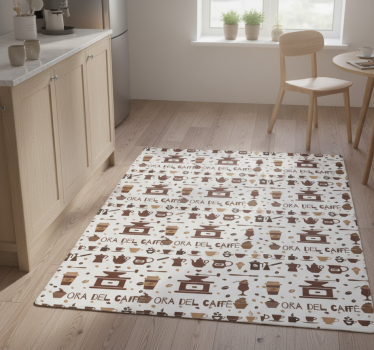 Alfombra vinílica cocina hora del café - TenVinilo