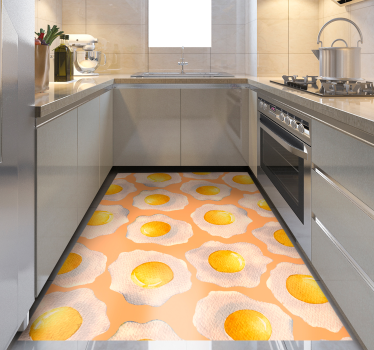 Alfombra vinílica cocina Huevo soleado - TenVinilo