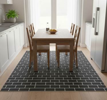Alfombra vinílica cocina ladrillos oscuros - TenVinilo