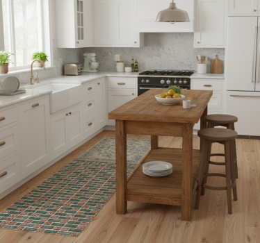 Alfombra vinílica cocina ladrillos simples - TenVinilo