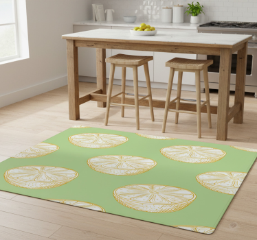 Alfombra vinílica cocina limón cítrico dibujado a mano - TenVinilo