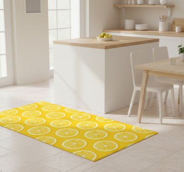 Alfombra vinílica cocina limones en rodajas - TenVinilo