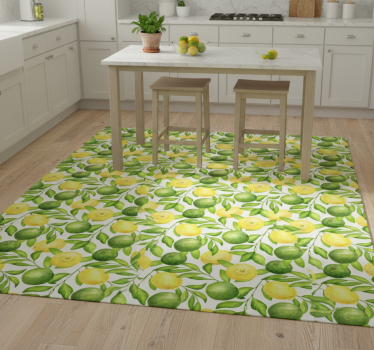 Alfombra vinílica cocina limones y limas - TenVinilo