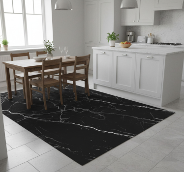 Alfombra vinílica cocina mármol negro - TenVinilo