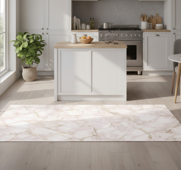 Alfombra vinílica cocina mármol rosa - TenVinilo
