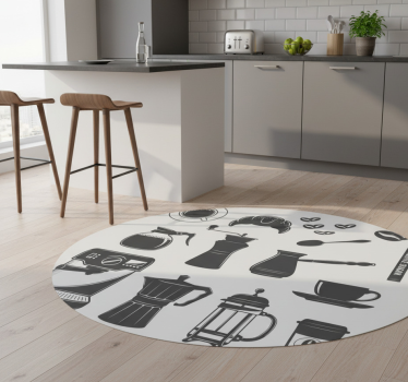 Alfombra vinílica cocina menú de café - TenVinilo