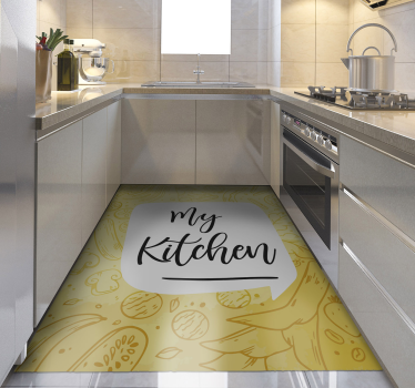 Alfombra vinílica cocina mi texto de cocina - TenVinilo