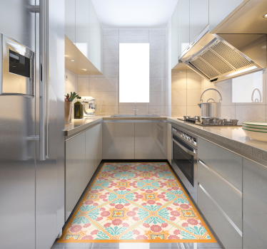 Alfombra vinílica cocina mosaico colorido de la cocina - TenVinilo