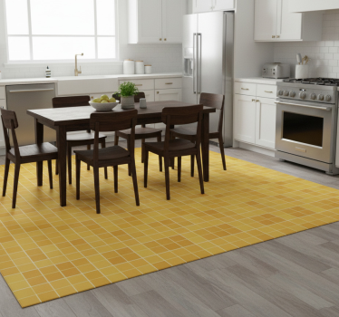 Alfombra vinílica cocina mosaico dorado amarillo - TenVinilo