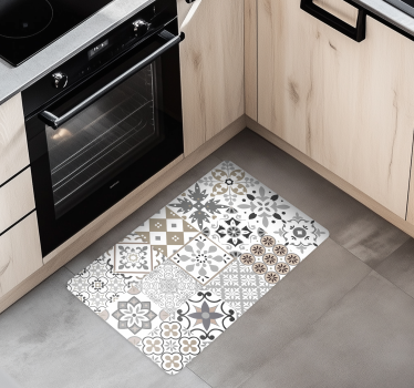 Alfombra vinílica cocina mosaico gris - TenVinilo
