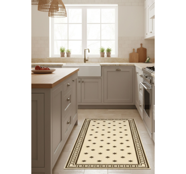 Alfombra vinílica cocina motivo beige vintage - TenVinilo