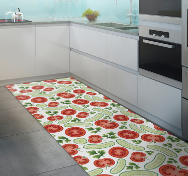 Alfombra vinílica cocina motivo vegetal - TenVinilo