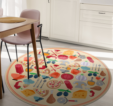 Alfombra vinílica cocina motivos culinarios - TenVinilo