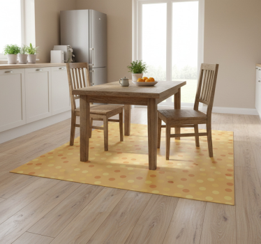 Alfombra vinílica cocina naranjas en círculos - TenVinilo