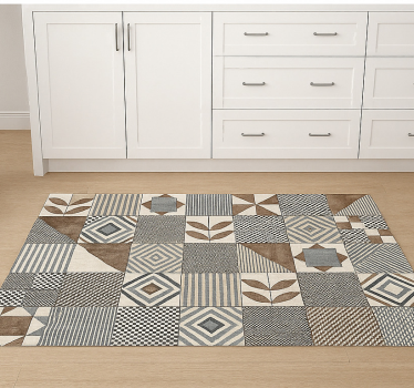 Alfombra vinílica cocina naturaleza geométrica abstracta - TenVinilo