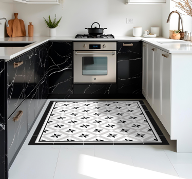 Alfombra vinílica cocina negro hidráulico - TenVinilo